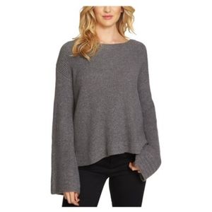 NWT 1.STATE Grey Bell Sleeves Sweater Sz M